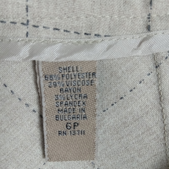 i.e petite plaid linen long loose bottom size 6P - Picture 6 of 8